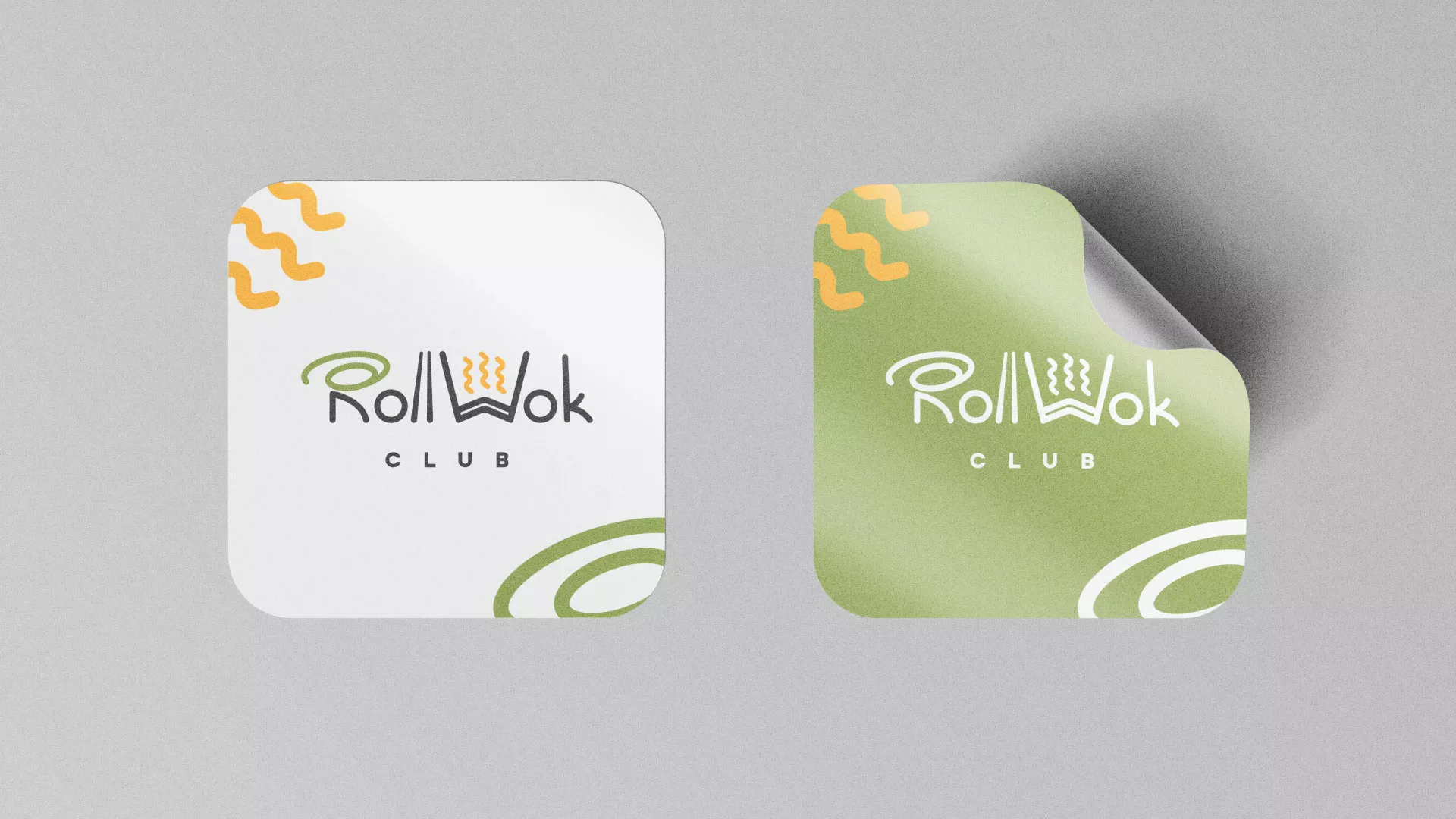 Разработка логотипа и фирменного стиля суши-бара «Roll Wok Club» в Аргуне