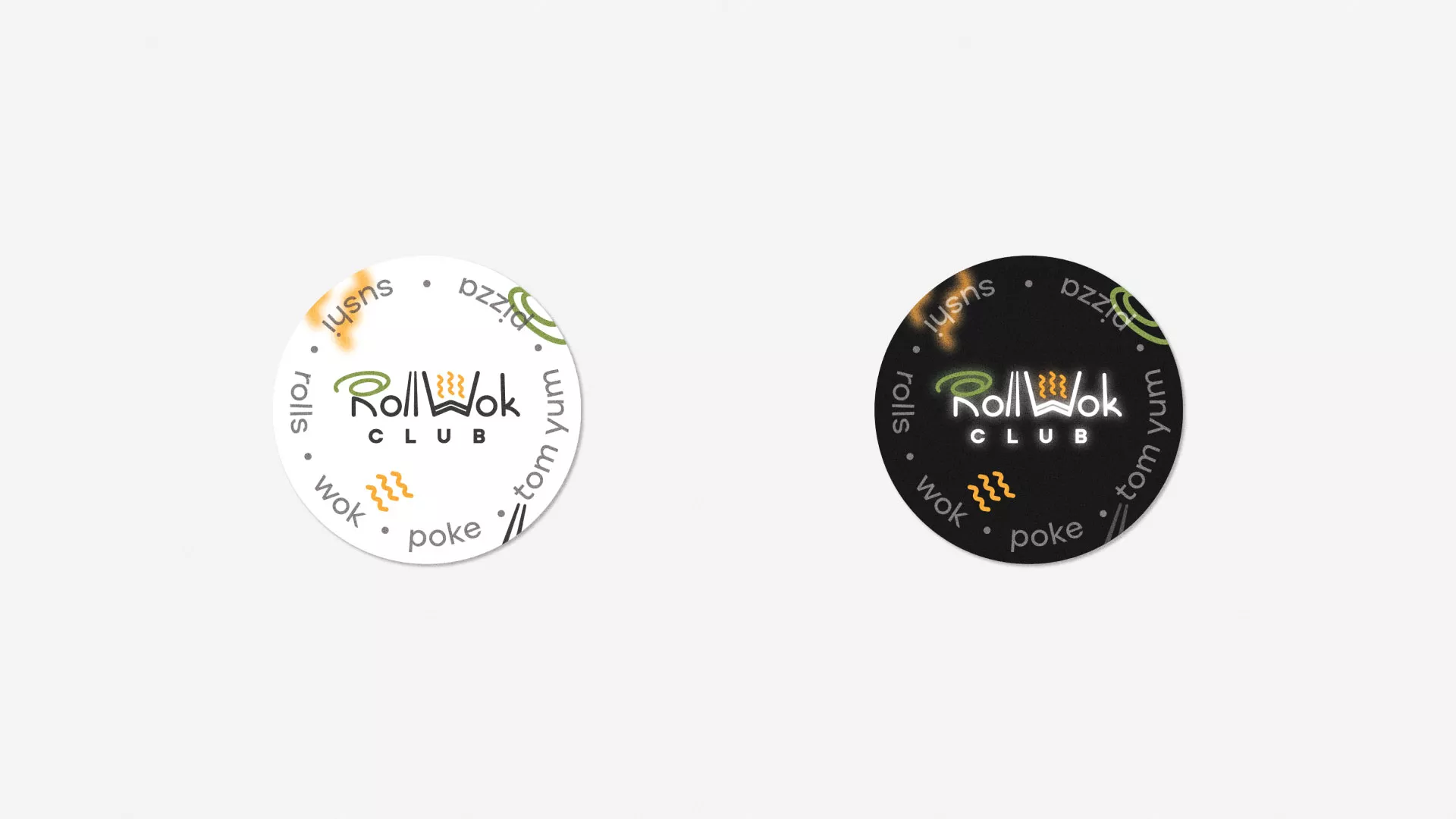 Разработка наклеек для суши-бара «Roll Wok Club» в Аргуне