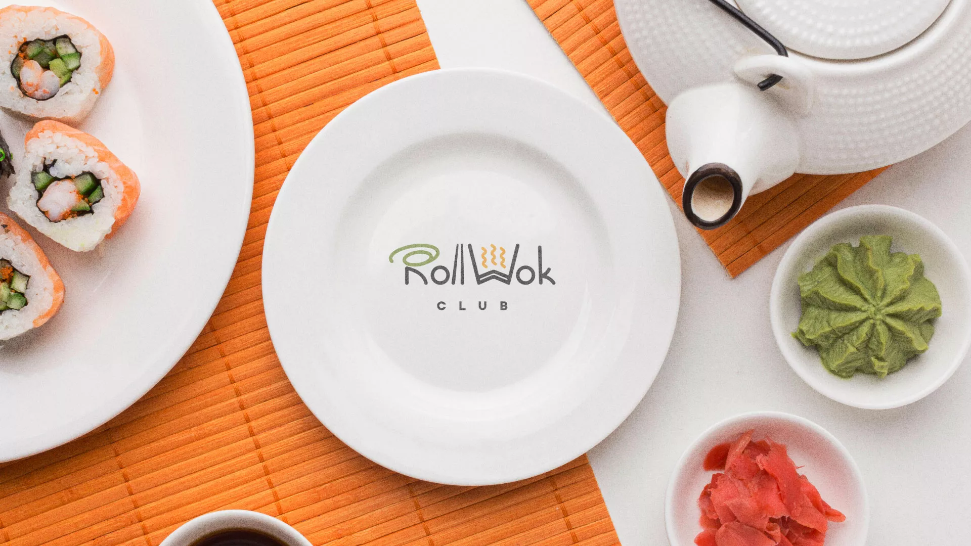 Разработка логотипа и фирменного стиля в Аргуне для суши-бара «Roll Wok Club»